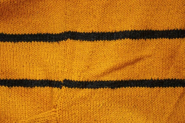 Eski Bir Giysinin Dikişli Sarı Çizgili Kumaş Dokusu — Stok fotoğraf