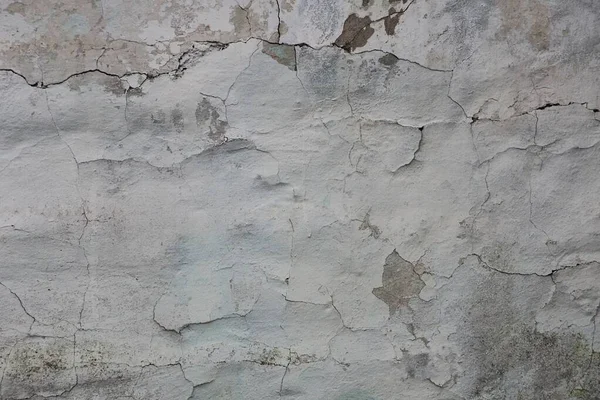 Gray White Texture Shabby Plaster Cracks Old Concrete Wall — Stock Photo, Image