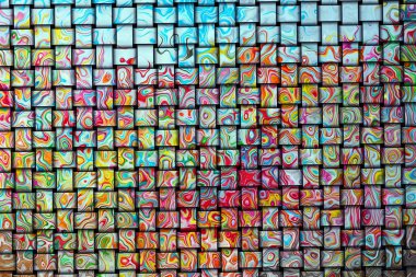 Hasır dokudaki çizgili bozulmanın parlak renk çizimi