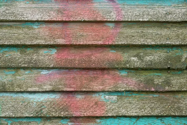 Farbige Holzstruktur Aus Grau Grünen Planken Der Wand Mit Roten — Stockfoto