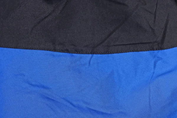 Blauw Zwart Verfrommelde Stof Textuur Kleding — Stockfoto