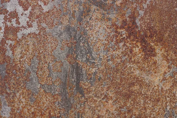 Roodbruine Metalen Textuur Van Een Stuk Oude Roestige Ijzeren Muur — Stockfoto