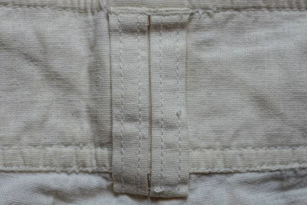 Szara Faktura Tkaniny Części Odzieży Spodni Pętelkami Pasek — Zdjęcie stockowe