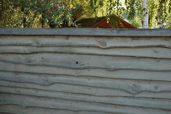 Del Brun Grå Lantlig Staket Från Träskivor Gatan — Stockfoto