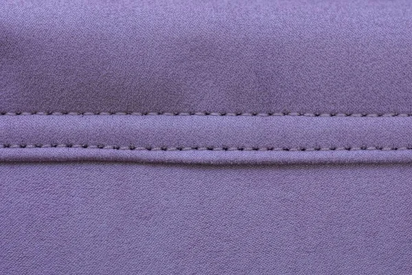 Textura Púrpura Trozo Gamuza Con Una Costura Bolsa — Foto de Stock