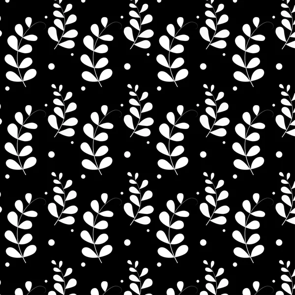 Fondo floral simple. Blanco y negro — Archivo Imágenes Vectoriales