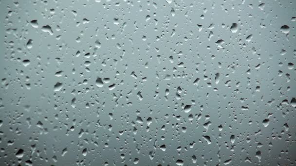Gotas de lluvia sobre fondo de vidrio — Vídeos de Stock
