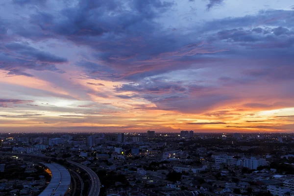 タイのバンコクの美しい都市の景観夕日 — ストック写真