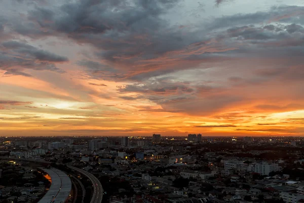 Güzel Cityscape günbatımında Bangkok Tayland — Stok fotoğraf