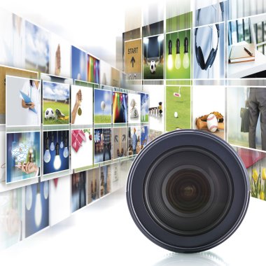Kamera objektifi ile dijital fotoğraf galerisi resim
