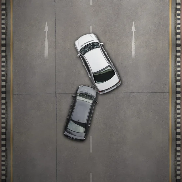 Zwei Autos bei Unfall — Stockfoto