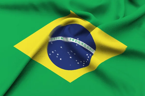 Brasilianische Flagge aus Stoff — Stockfoto