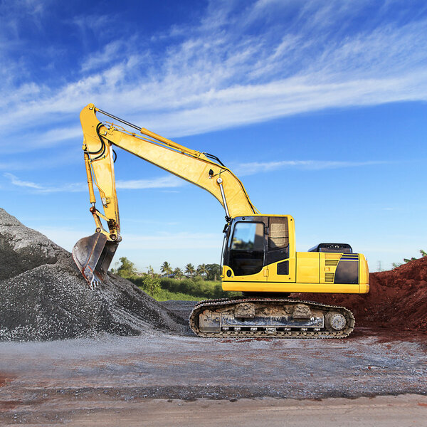 Excavator on construction sites