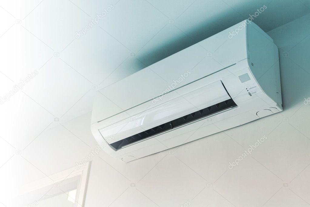  Air conditioner on wall background 