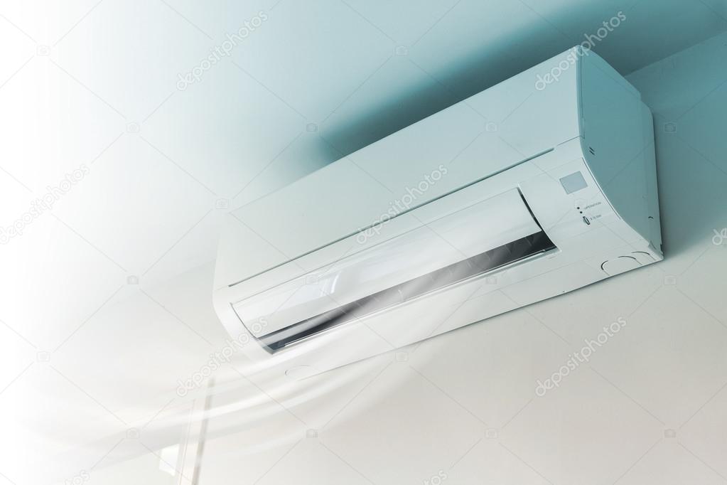  Air conditioner on wall background 