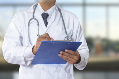 Doktor stetoskop ve tıbbi ofis Pano