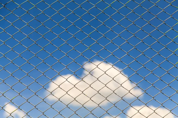 Recinzione cablata su sfondo cielo blu — Foto Stock