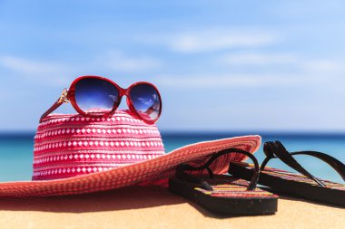 kumlu plaj yaz konsepti