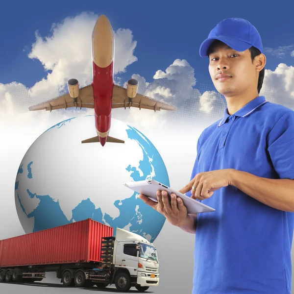 Delivery man, Worldwide Shipping — Stock Photo, Image