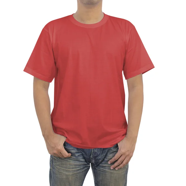 Men in red T-shirt — Stock Photo, Image