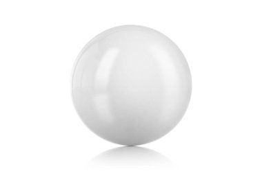 Beyaz top, bilardo topu beyaz arkaplanda izole edildi