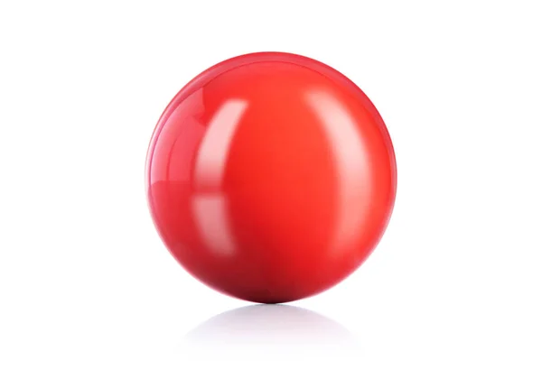 Bola Vermelha Snooker Ball Isolado Fundo Branco — Fotografia de Stock