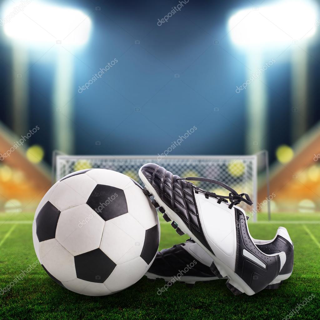 Soccer ball and soccer shoes