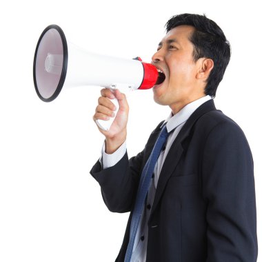 mężczyzna gospodarstwa megafon