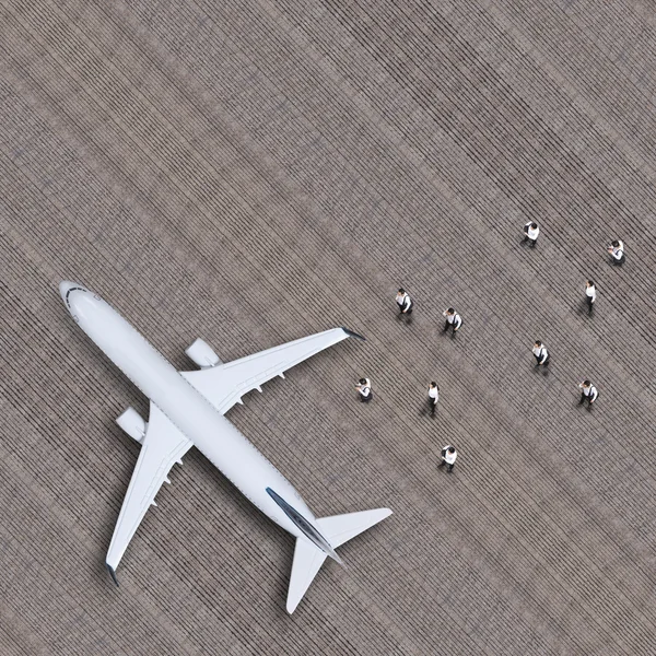 Geschäftsmann mit Flugzeug — Stockfoto