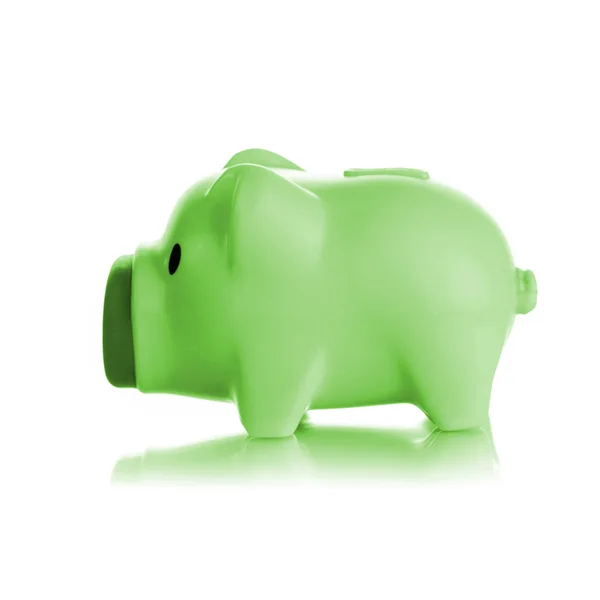 Green piggy bank — Stock Photo, Image