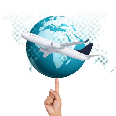 uçak ile Dünya Haritası