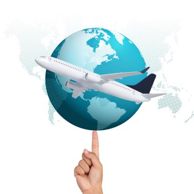 uçak ile Dünya Haritası