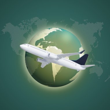 uçak ile Dünya Haritası