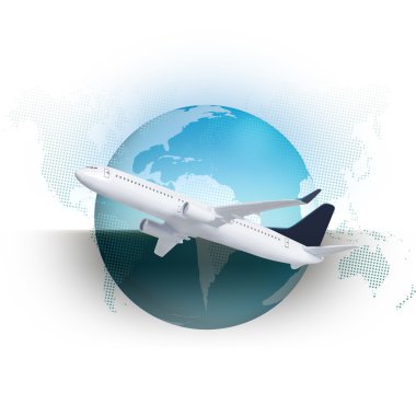 uçak ile Dünya Haritası