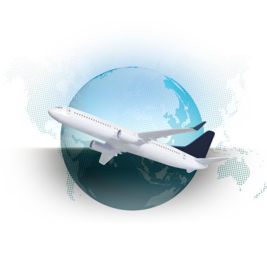 uçak ile Dünya Haritası