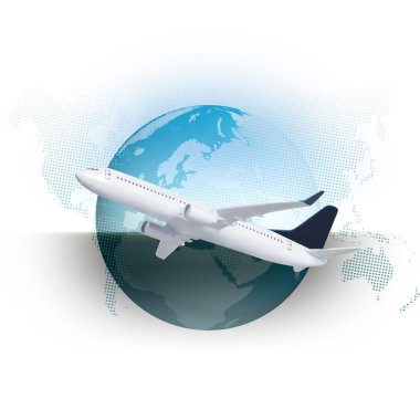 uçak ile Dünya Haritası