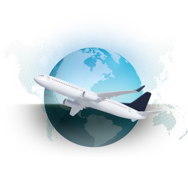 uçak ile Dünya Haritası