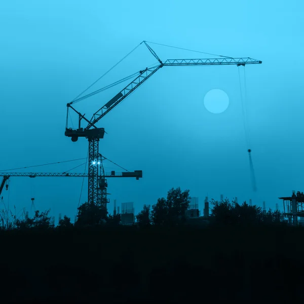 Sonnenaufgang auf der Baustelle — Stockfoto
