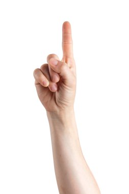 Kadın eli beyaz arkaplanda 