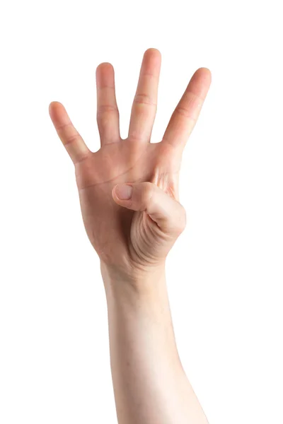 Woman hand on white background — Stock Photo, Image