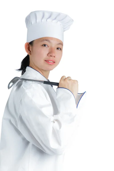 Portrait of excited female chef — Stock Photo, Image