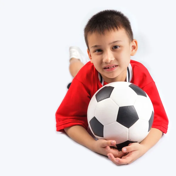 फुटबॉल चेंडू मुलगा — स्टॉक फोटो, इमेज