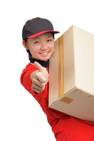 Professional Delivery woman — Stock Photo, Image