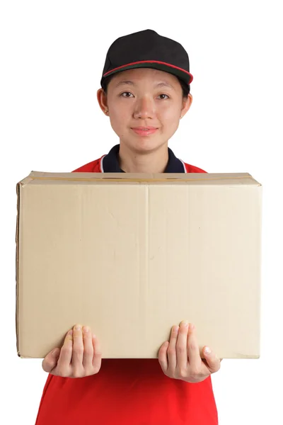 Professional Delivery woman — Stock Photo, Image