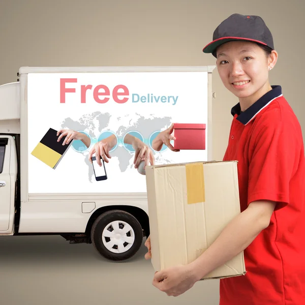 Professional Delivery woman — Stock Photo, Image