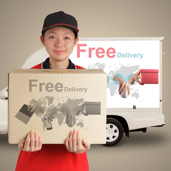 Professional Delivery woman — Stock Photo, Image