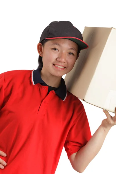 Professional Delivery woman — Stock Photo, Image