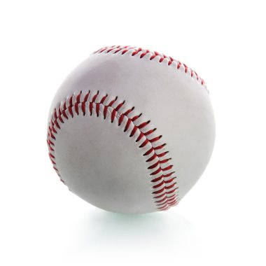 Beyzbol beyaz zemin üzerine