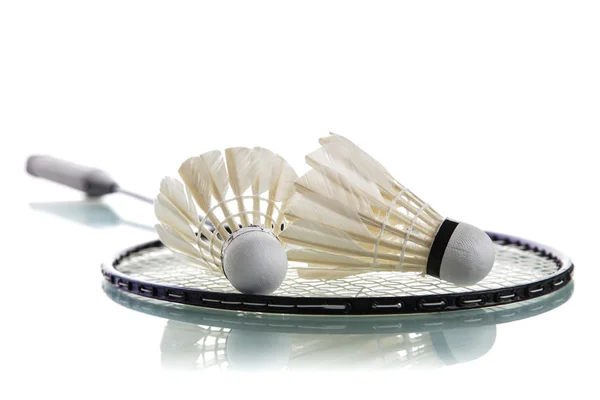 Badminton Raket üzerinde raketle — Stok fotoğraf