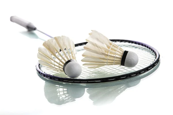 Badminton Raket üzerinde raketle — Stok fotoğraf